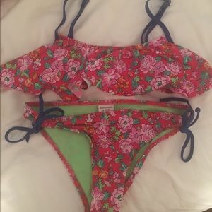 Abercrombie and Fitch red floral bikini